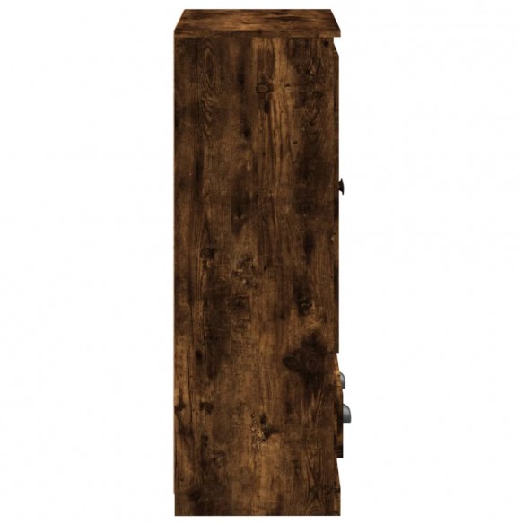 Buffet haut chêne fumé 60x35,5x103,5 cm bois d'ingénierie