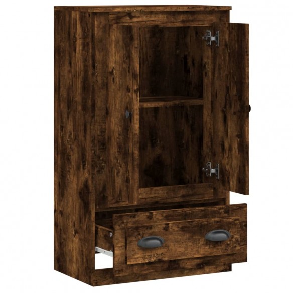 Buffet haut chêne fumé 60x35,5x103,5 cm bois d'ingénierie