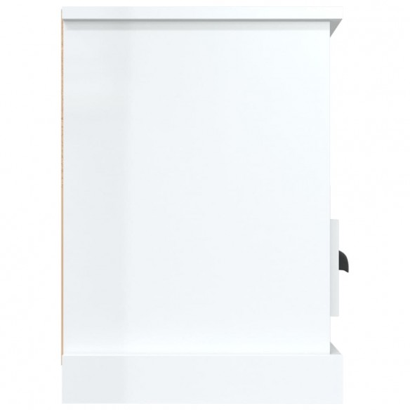 Meuble TV blanc brillant 100x35x50 cm bois d'ingénierie