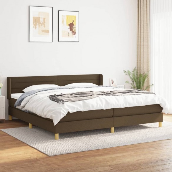 Cadre de lit avec matelas Marron foncé 200x200 cm