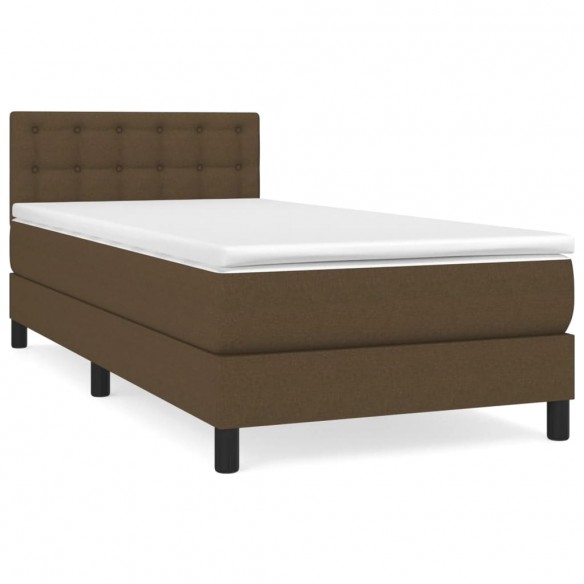 Cadre de lit avec matelas Marron foncé 90x190 cm