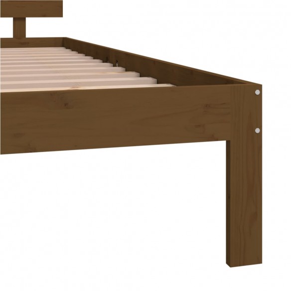 Cadre de lit Marron miel Bois de pin massif 140x200 cm