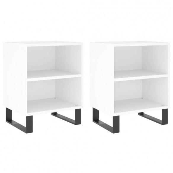 Tables de chevet 2 pcs blanc 40x30x50 cm bois d'ingénierie