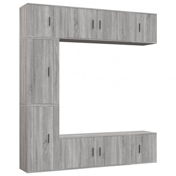 Ensemble de meubles TV 7 pcs Sonoma gris Bois d'ingénierie