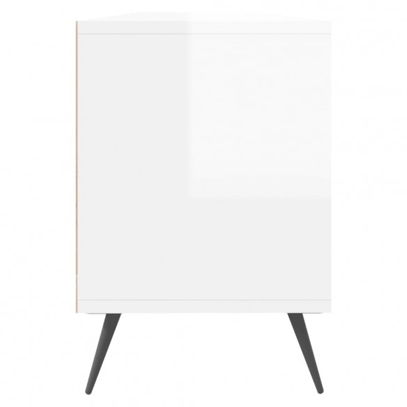 Meuble TV blanc brillant 150x30x44,5 cm bois d'ingénierie