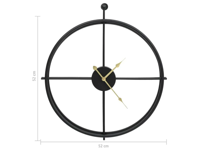 Horloge murale Noir 52 cm Fer
