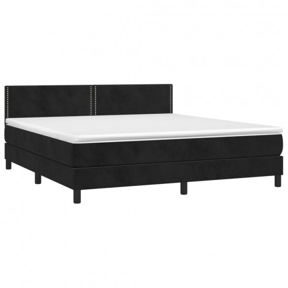 Cadre de lit avec matelas LED Noir 160x200 cm