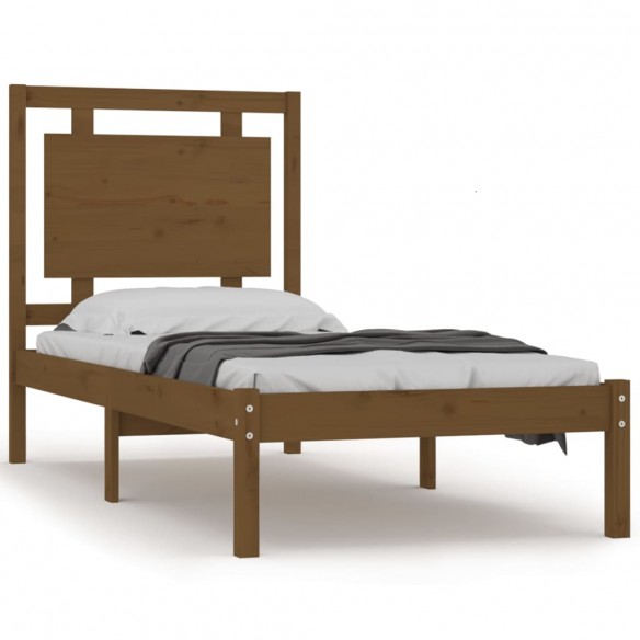 Cadre de lit Marron miel Bois massif 100x200 cm