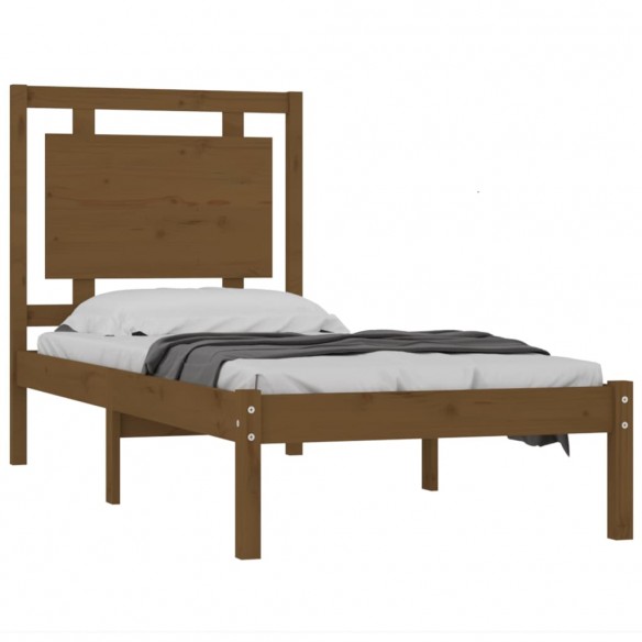 Cadre de lit Marron miel Bois massif 100x200 cm