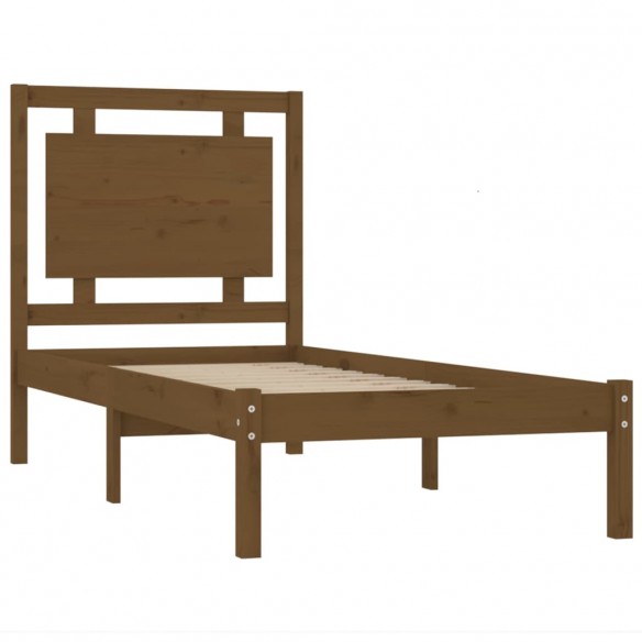 Cadre de lit Marron miel Bois massif 100x200 cm