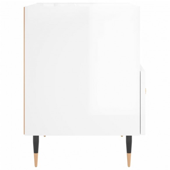 Tables de chevet 2 pcs blanc brillant 40x35x47,5 cm