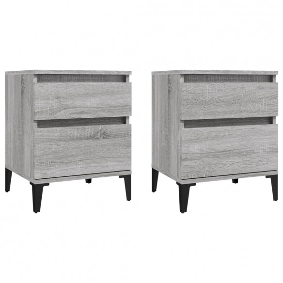 Tables de chevet 2 pcs Sonoma gris 40x35x50 cm