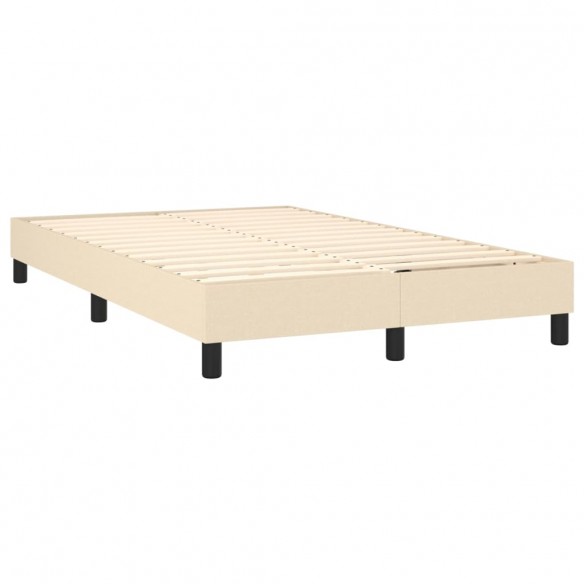 Cadre de lit avec matelas LED Crème 120x200 cm Tissu