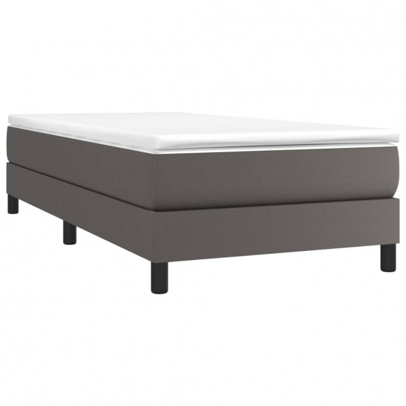 Cadre de lit avec matelas Gris 90x190 cm Similicuir