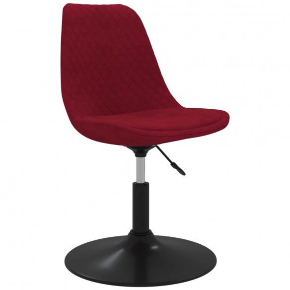 Chaises à dîner pivotantes 4 pcs Rouge bordeaux Velours