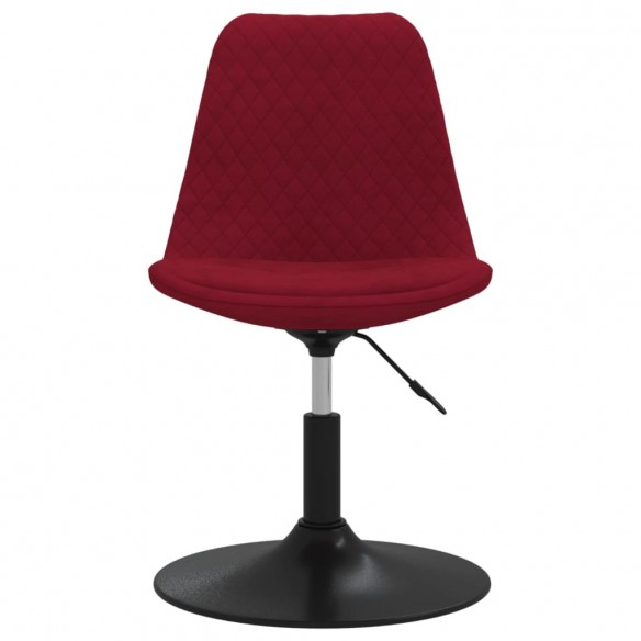 Chaises à dîner pivotantes 4 pcs Rouge bordeaux Velours