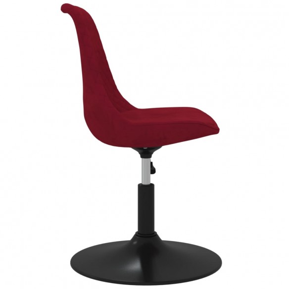 Chaises à dîner pivotantes 4 pcs Rouge bordeaux Velours