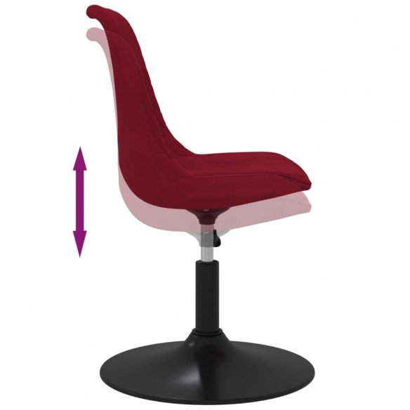 Chaises à dîner pivotantes 4 pcs Rouge bordeaux Velours