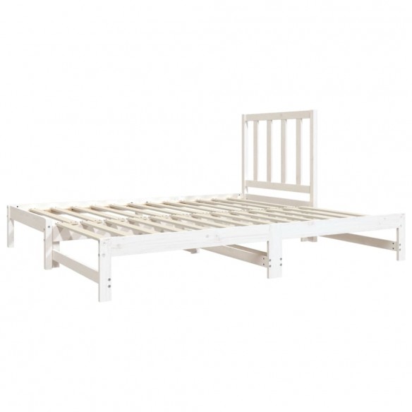 Lit coulissant Blanc 2x(90x190) cm Bois de pin massif