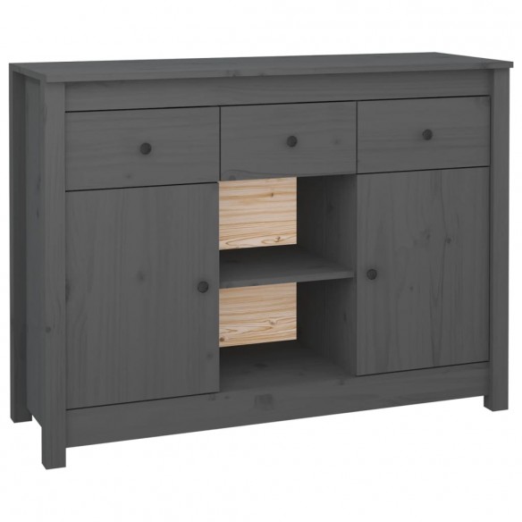 Buffet Gris 100x35x74,5 cm Bois massif de pin