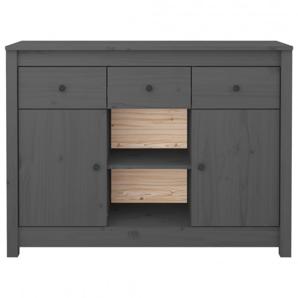 Buffet Gris 100x35x74,5 cm Bois massif de pin