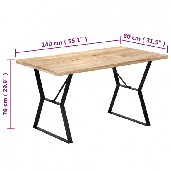 Table de salle à manger 140x80x76 cm Bois de manguier massif