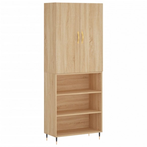 Buffet haut Chêne sonoma 69,5x34x180 cm Bois d'ingénierie