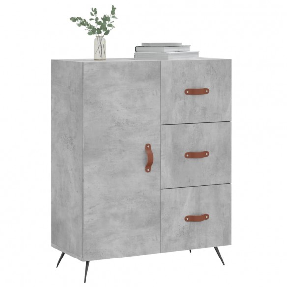 Buffet gris béton 69,5x34x90 cm bois d'ingénierie