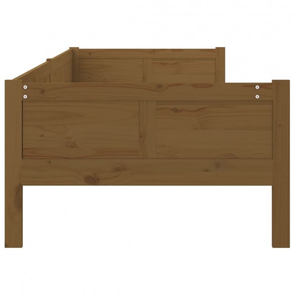 Lit de jour Marron miel Bois de pin massif 90x190 cm