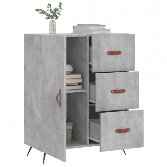 Buffet gris béton 69,5x34x90 cm bois d'ingénierie