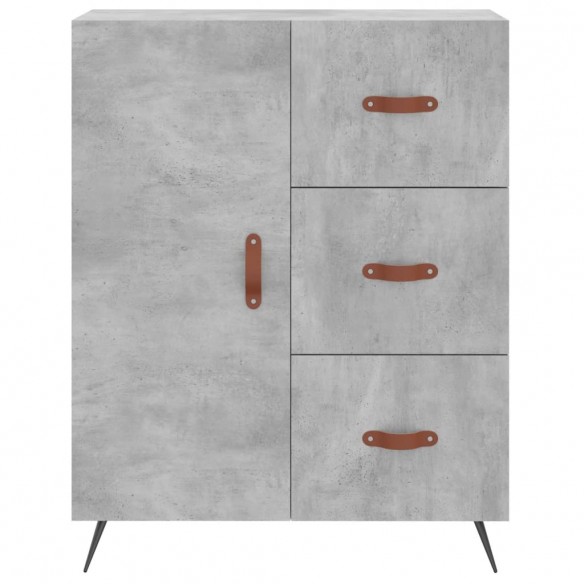 Buffet gris béton 69,5x34x90 cm bois d'ingénierie