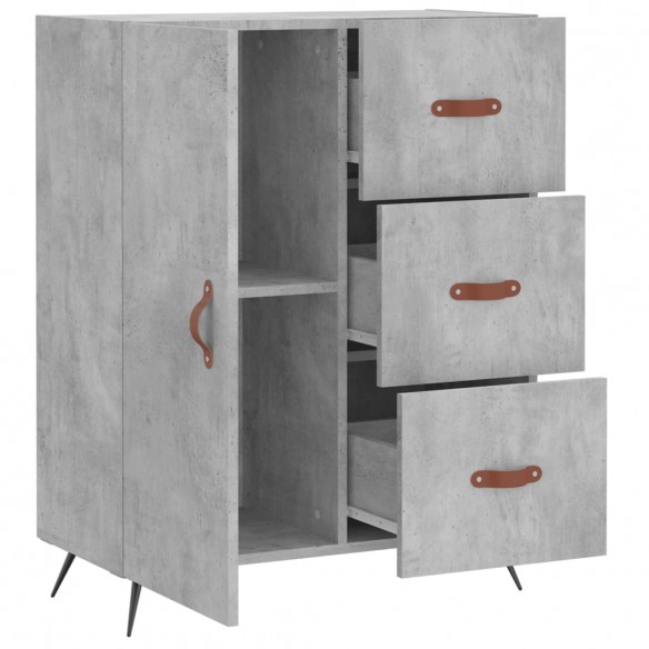 Buffet gris béton 69,5x34x90 cm bois d'ingénierie