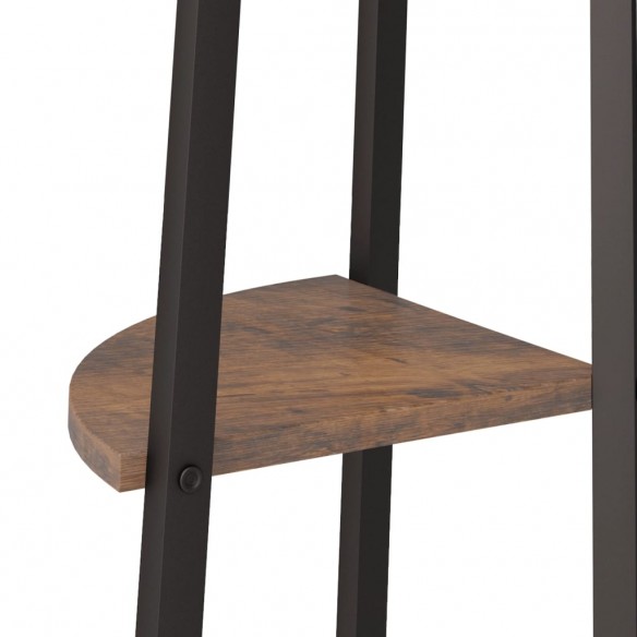 Étagère d'angle 4 niveaux Marron foncé et noir 45,5x31,5x150 cm