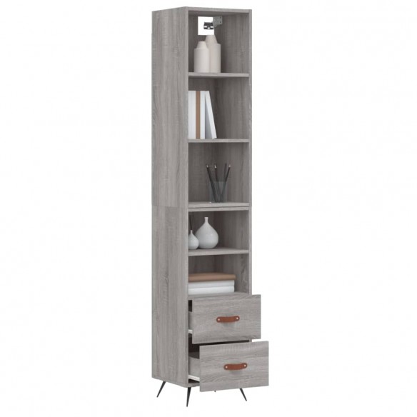 Buffet haut Sonoma gris 34,5x34x180 cm Bois d'ingénierie