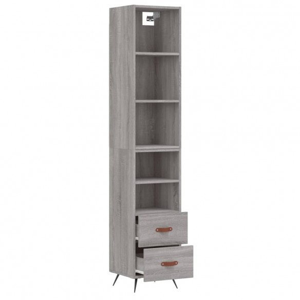 Buffet haut Sonoma gris 34,5x34x180 cm Bois d'ingénierie