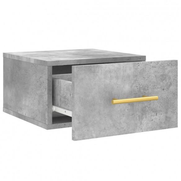 Table de chevet murale gris béton 35x35x20 cm