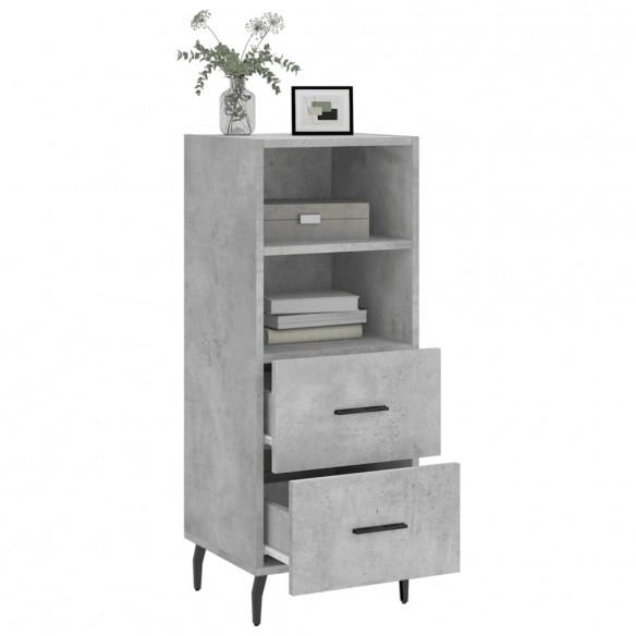 Buffet Gris béton 34,5x34x90 cm Bois d'ingénierie