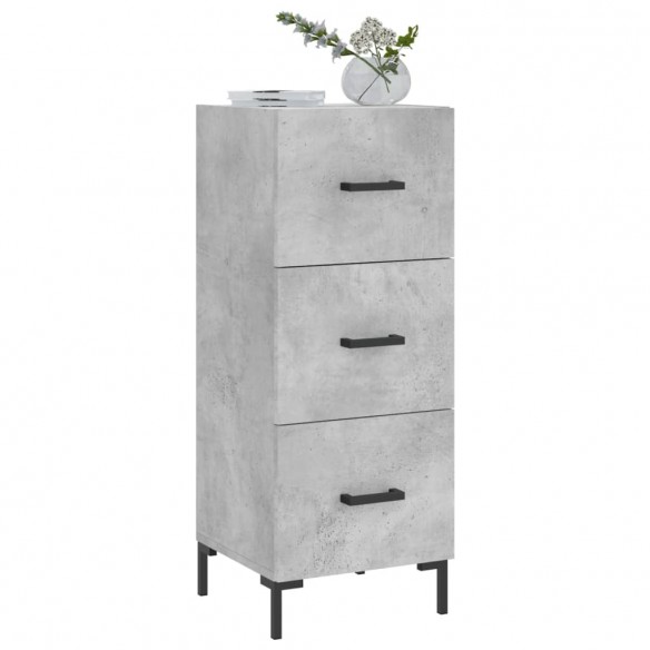 Buffet Gris béton 34,5x34x90 cm Bois d'ingénierie