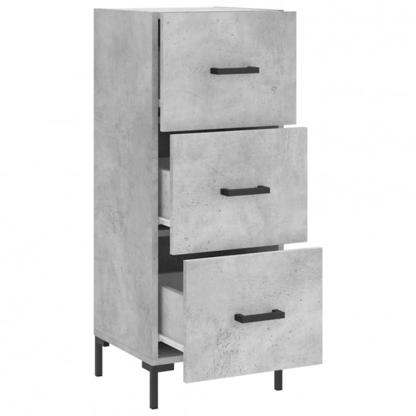 Buffet Gris béton 34,5x34x90 cm Bois d'ingénierie