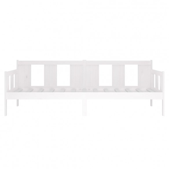 Lit de jour blanc bois de pin massif 80x200 cm