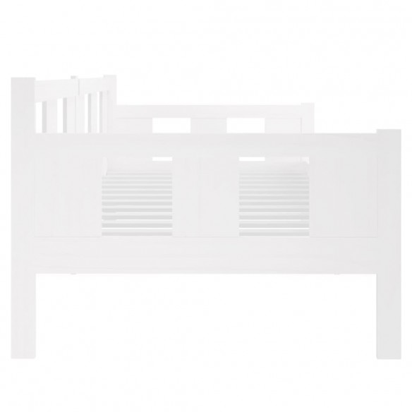 Lit de jour blanc bois de pin massif 80x200 cm