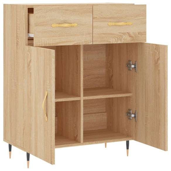 Buffet chêne sonoma 69,5x34x90 cm bois d'ingénierie