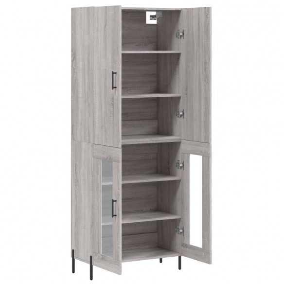 Buffet haut Sonoma gris 69,5x34x180 cm Bois d'ingénierie