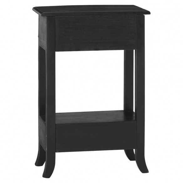 Table console avec tiroirs noir 50x30x75cm bois d'acajou massif