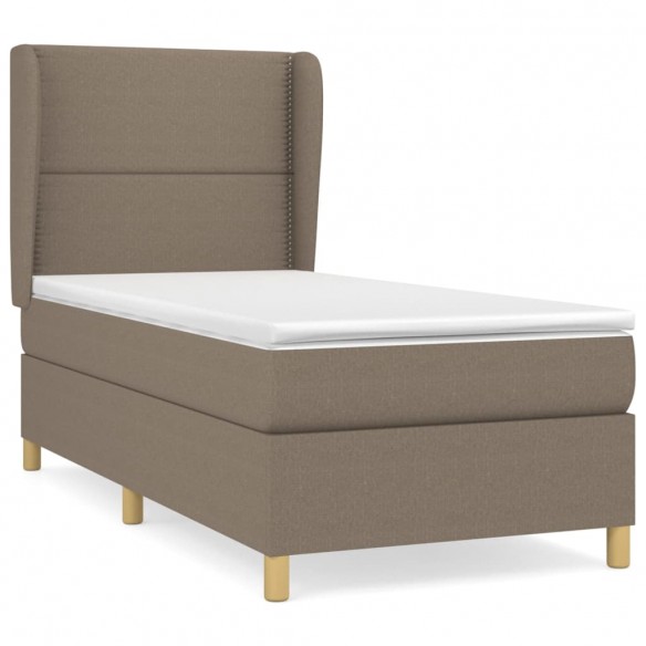 Cadre de lit avec matelas Taupe 80x200 cm Tissu