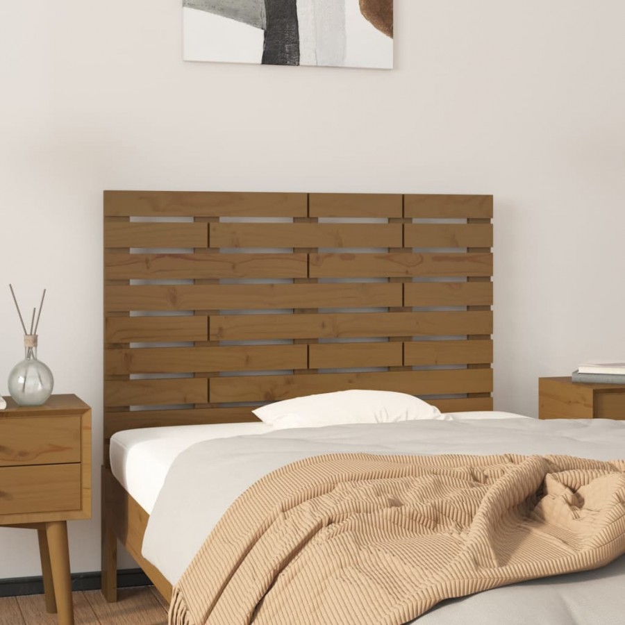 Tête de lit murale Marron miel 81x3x63 cm Bois massif de pin