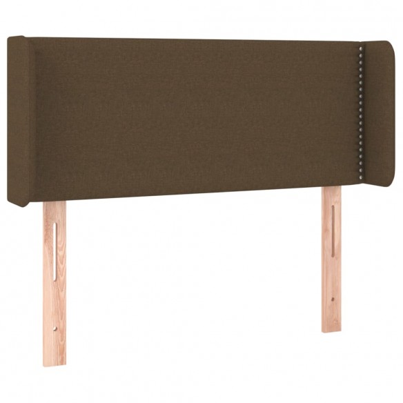 Tête de lit avec oreilles Marron Foncé 103x16x78/88 cm Tissu