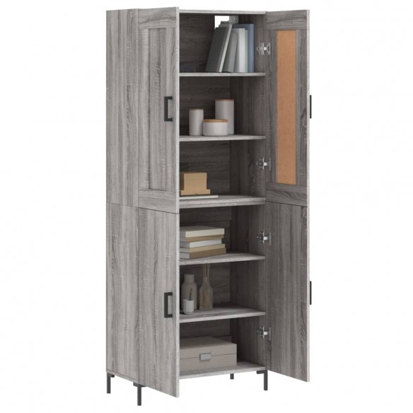 Buffet haut Sonoma gris 69,5x34x180 cm Bois d'ingénierie