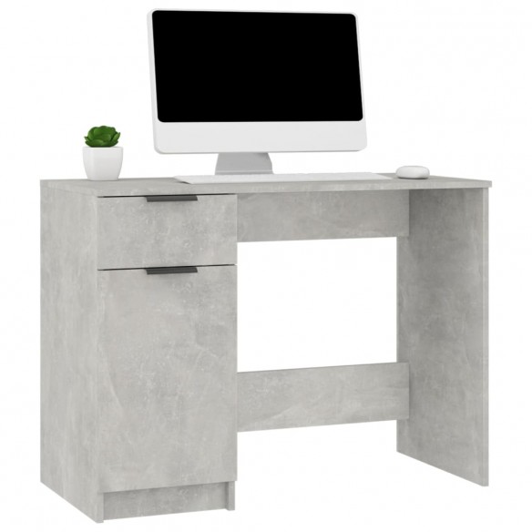 Bureau Gris béton 100x50x75 cm Bois d'ingénierie