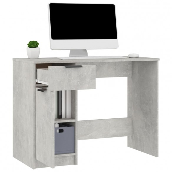 Bureau Gris béton 100x50x75 cm Bois d'ingénierie